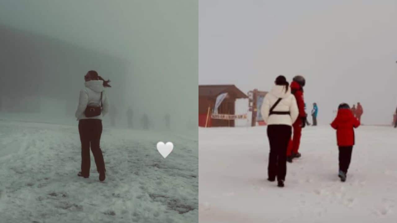 Kareena Kapoor Khan gives fans a peek into her snowy getaway, writes, "Into the snow baby"
