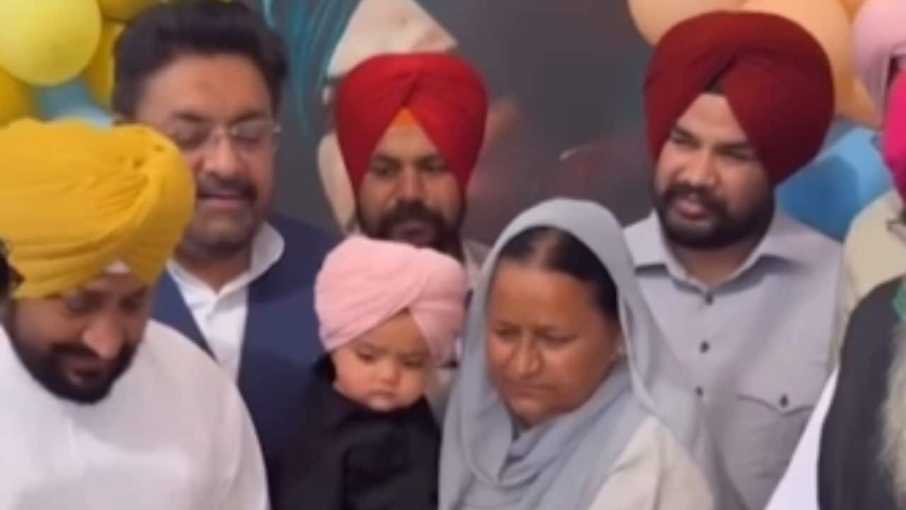 Former Punjab CM Charanjit Channi attends late singer Sidhu Moosewala's brother Shubhdeep's 1st birthday celebrations, watch