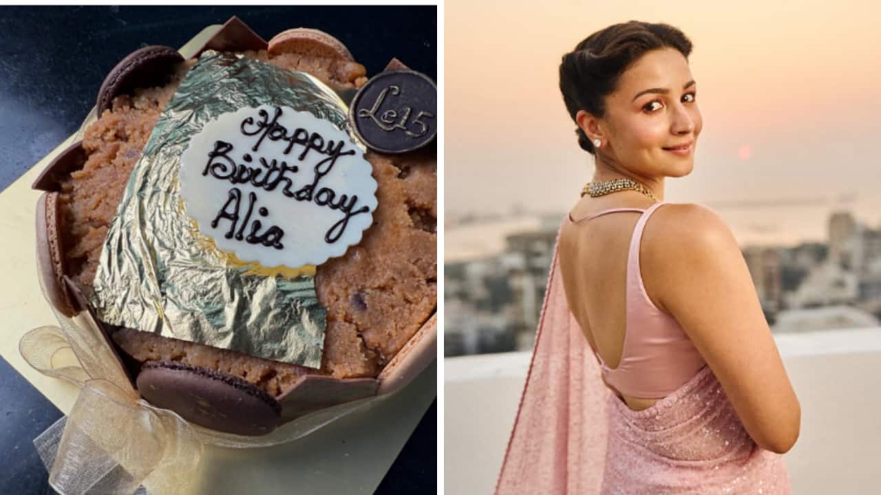 Alia Bhatt celebrates birthday by cutting the 'best' Moong Dal Halwa cake, see pics