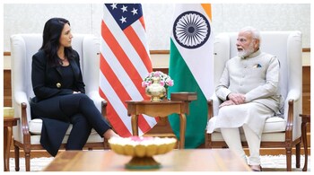 PM Modi with Tulsi Gabbard.