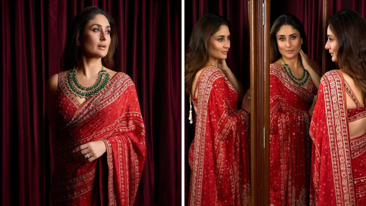 Kareena Kapoor Khan in red saree (Images: @kareenakapoorkhan/Instagram)