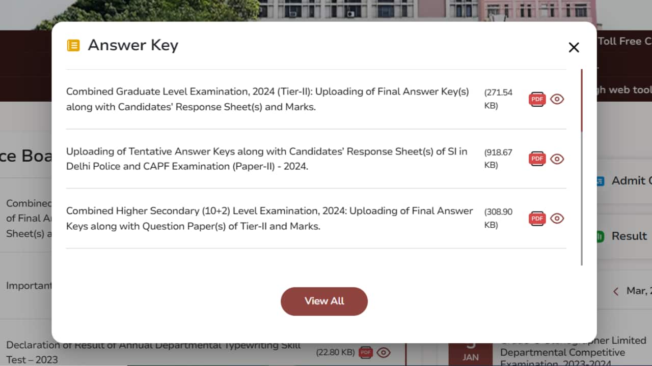SSC CGL Tier 2 Final Answer Key 2025 Released, Check Response Sheet at ssc.gov.in