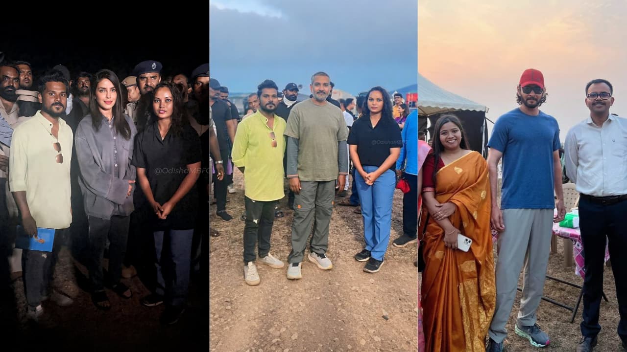 SSMB29 Odisha shoot: Priyanka Chopra, Mahesh Babu and SS Rajamouli click pics with locals
