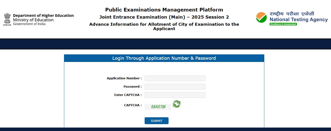 JEE Main 2025 Session 2 Exam City Intimation Slip OUT @ jeemain.nta.ac.in; Direct Link Here JEE Main 2025 Session 2 Exam City Intimation Slip OUT @ jeemain.nta.ac.in; Direct Link Here