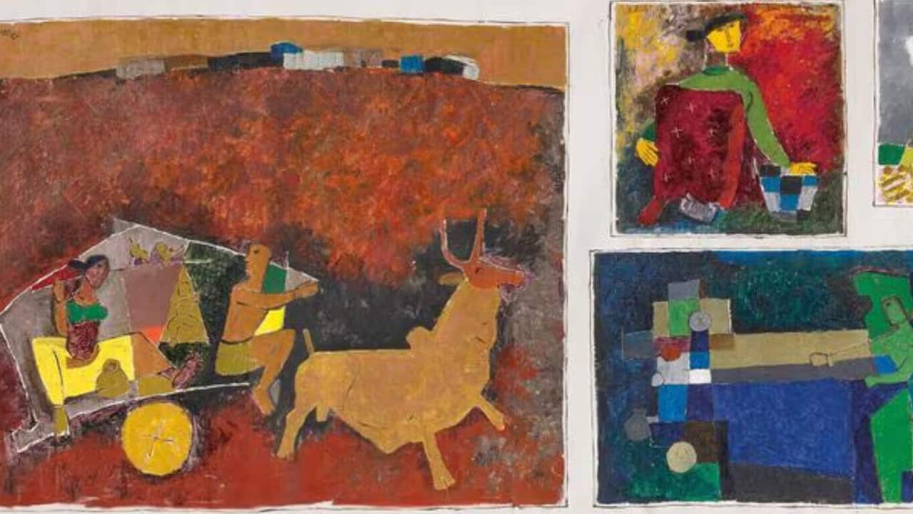 MF Husain Gram Yatra painting is the most expensive modern Indian artwork  sold at auction