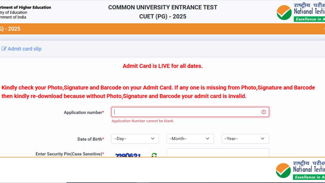 CUET PG Admit Card 2025 Out for March 26 to April 1 Exams; Direct Link to Download Here
