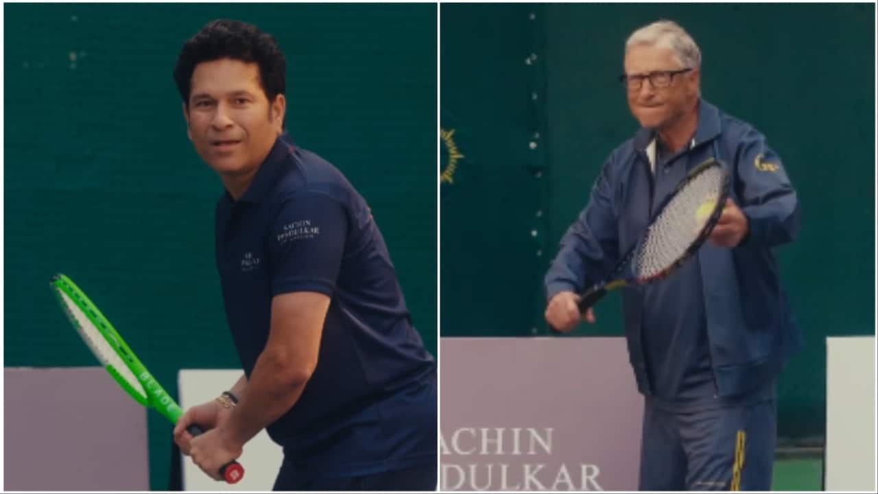 'Bill, you're out!': Sachin Tendulkar plays 'Crennis' with Bill Gates, Satya Nadella reacts. Watch