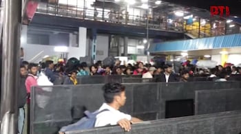 A large number of passengers gathered at platform numbers 12 and 13 of New Delhi Railway Station due to train departure delays