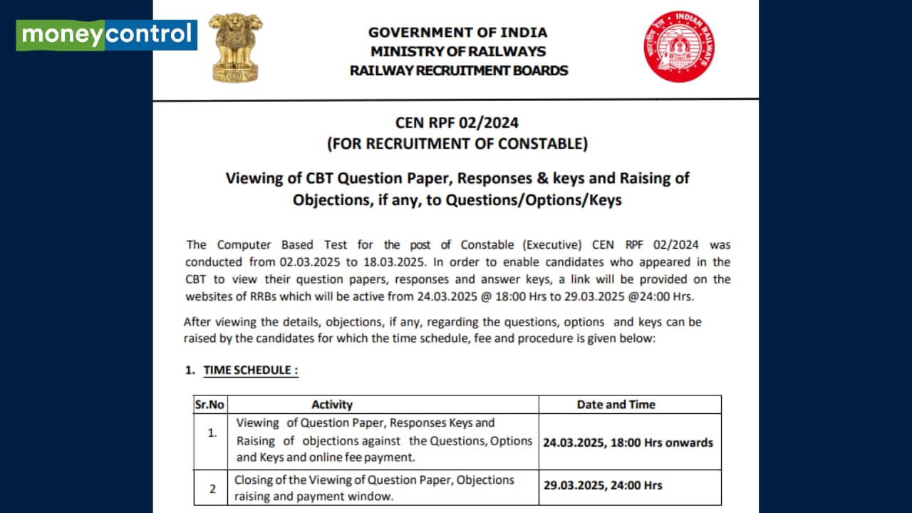 RPF Constable Answer Key 2025 out today, objection window opens till March 29 RPF Constable Answer Key 2025 out today, objection window opens till March 29