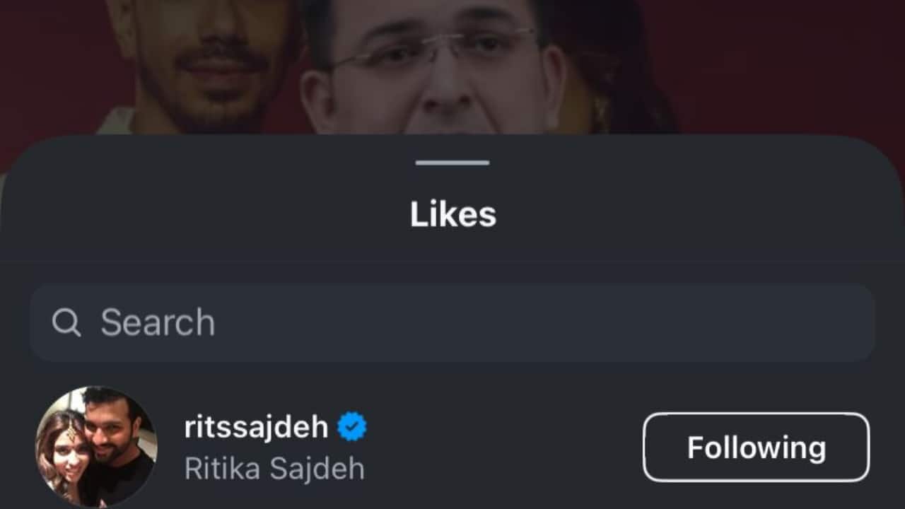 Ritika Sajdeh likes Dhanashree Verma 'gold digger' post