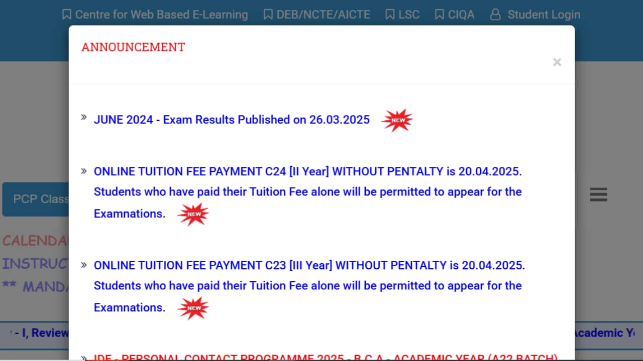 Madras University IDE Result 2025 for June Exams Out @ ideunom.ac.in; Direct link here