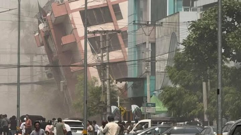 Watch: Buildings collapse in Bangkok after powerful earthquakes hit Myanmar
