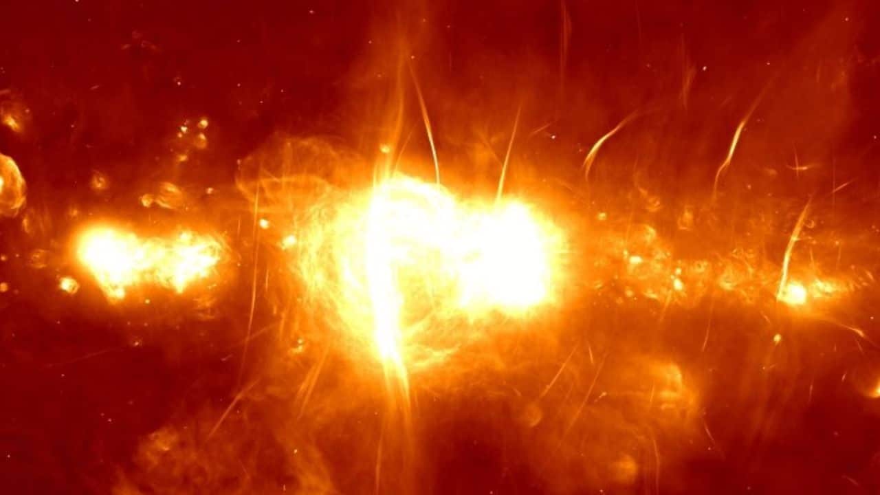 The galactic centre as seen through South Africa's MeerKAT radio telescope. (Image: SARAO)
