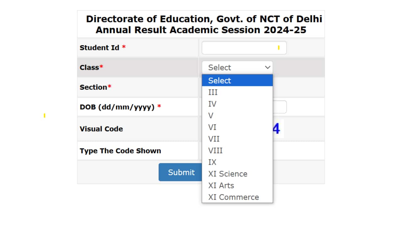 DOE Result 2025: Delhi Class 6th, 7th, 8th, 9th, and 11th Results Announced @ edudel.nic.in; Direct Link Here