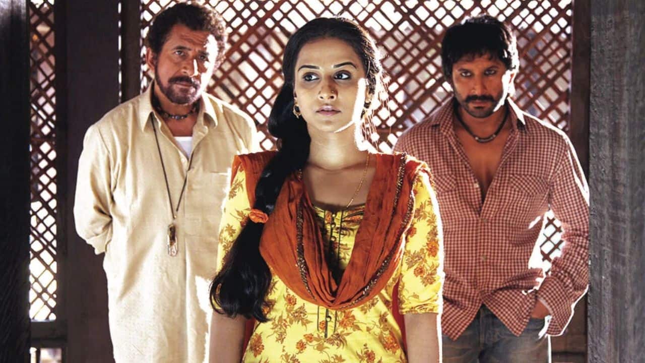 A still from Ishqiya, starring Naseeruddin Shah, Vidya Balan and Arshad Warsi. 