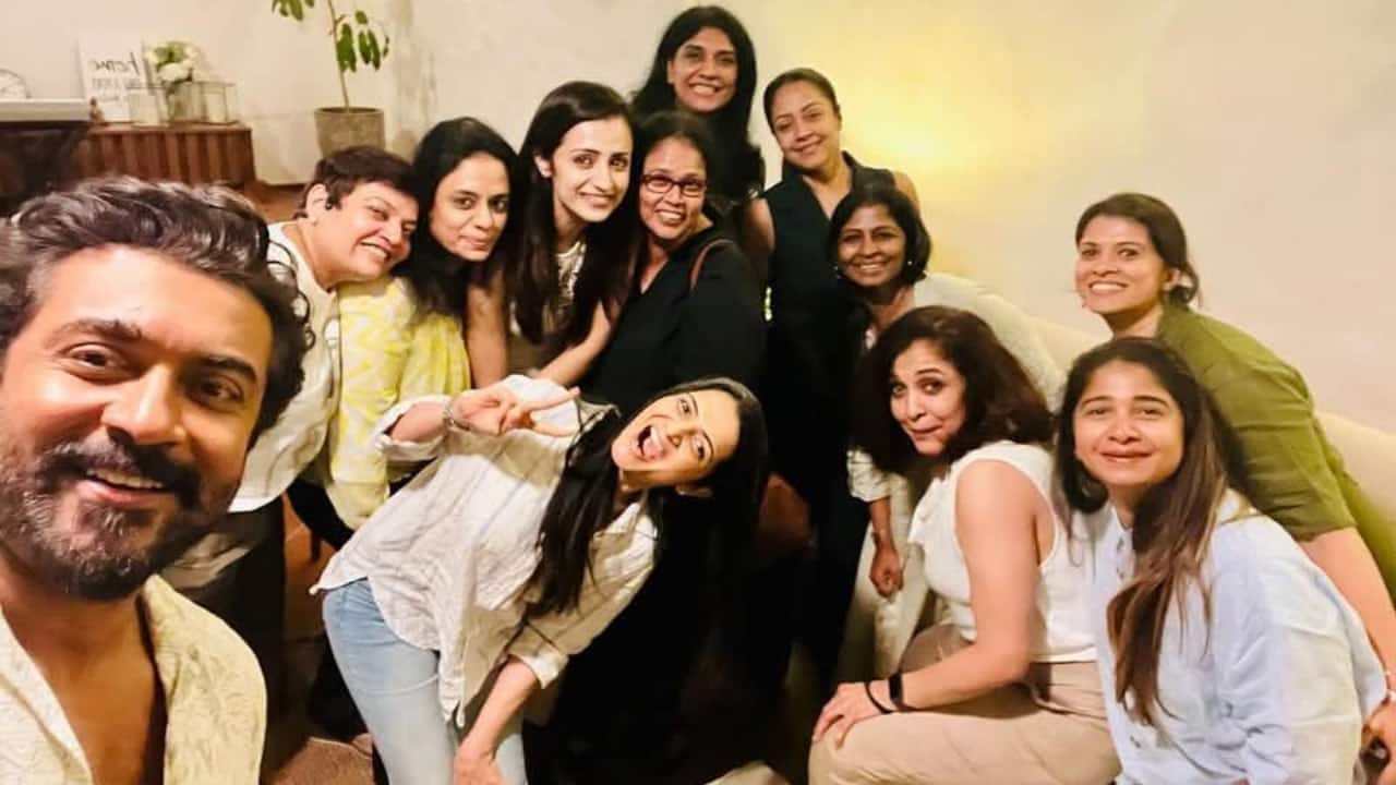 Kollywood couple Suriya Sivakumar and Jyotika enjoy a fun Sunday brunch with Trisha and Ramya Krishnan, see pics