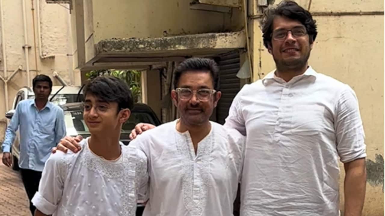 Aamir Khan poses with sons Junaid Khan and Azad on Eid, watch video