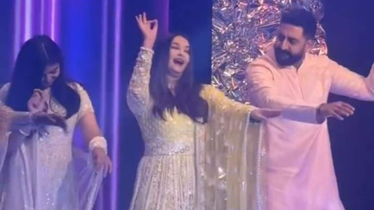 Aishwarya Rai and Abhishek Bachchan recreate their iconic Kajra Re dance with daughter Aaradhya: Watch