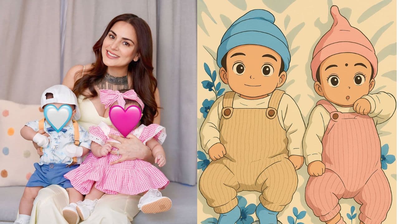 Kundali Bhagya actress Shraddha Arya uses the Ghibli trend to reveal her twin babies' faces