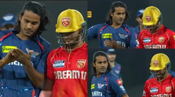 Digvesh Rathi celebrates Priyansh Arya's wicket with an animated send-off