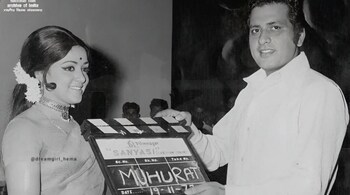 Hema Malini with Manoj Kumar