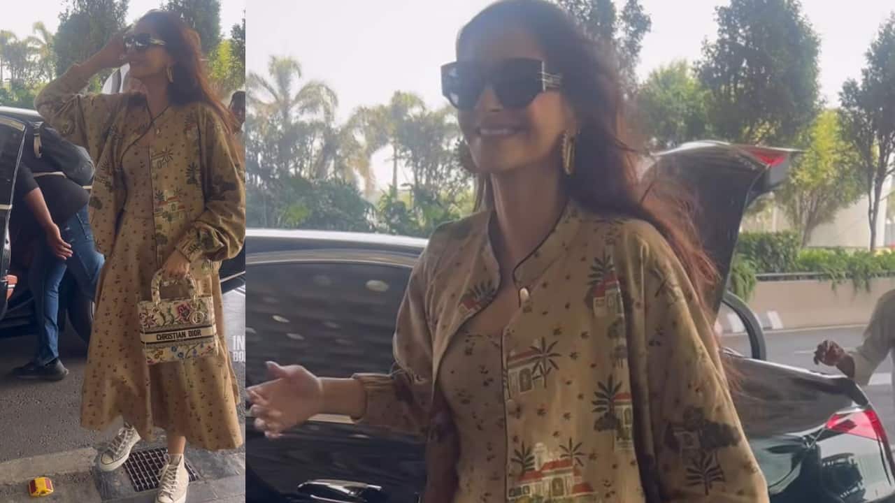 Sonam Kapoor steals the spotlight in floral printed outfit and Rs 3.9 lakh Dior bag at airport