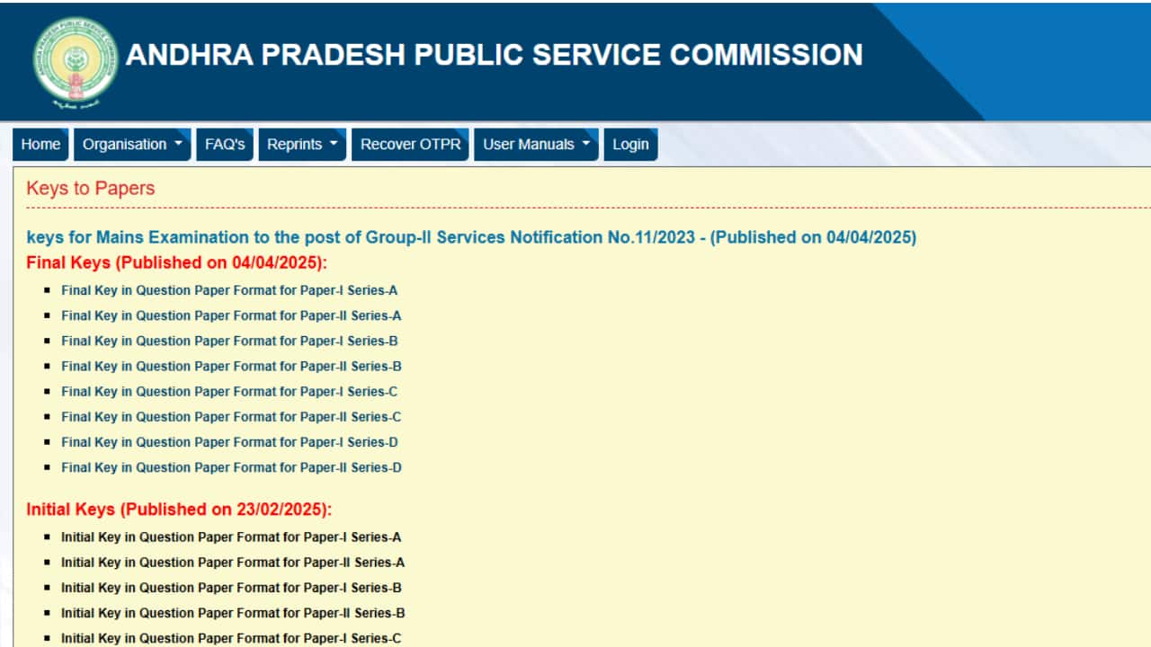 APPSC Deputy Educational Officer Answer Key 2025 Out; Direct Link Here APPSC Deputy Educational Officer Answer Key 2025 Out; Direct Link Here