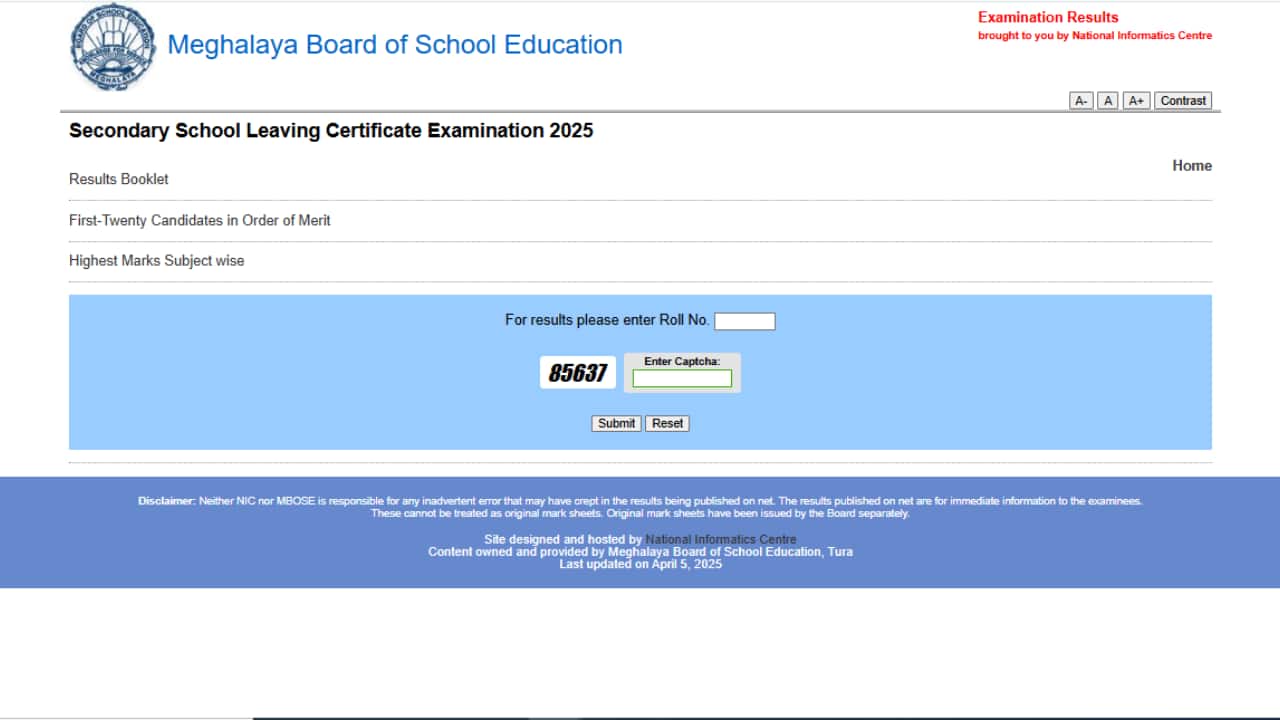 MBOSE SSLC Result 2025: Meghalaya board SSLC Result Declared @ megresults.nic.in; Direct link here MBOSE SSLC Result 2025: Meghalaya board SSLC Result Declared @ megresults.nic.in; Direct link here