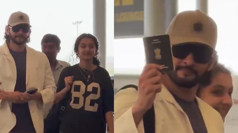 SSMB29: Mahesh Babu playfully shows his passport as he travels with family
