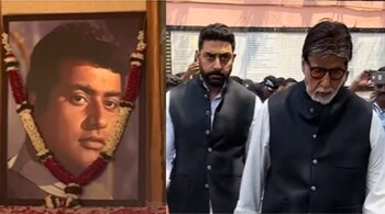 Amitabh Bachchan and Abhishek Bachchan attended Manoj Kumar's funeral