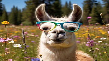 Llama with glasses