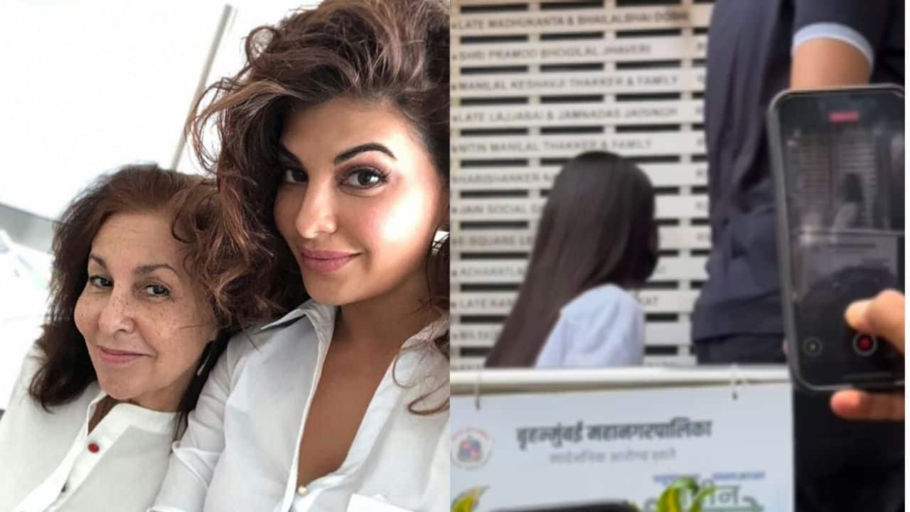 Jacqueline Fernandez with dad at crematorium for her mother Kim's final rites