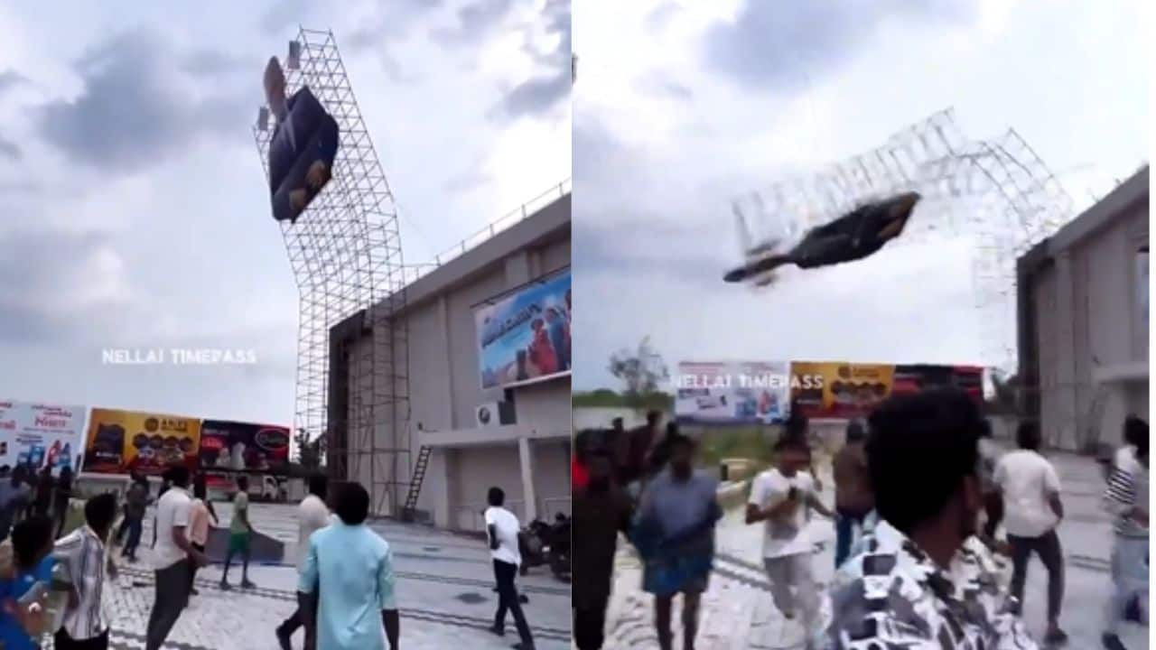 Ajith Kumar's 285-ft cutout crashes down in Tamil Nadu, fans escape unhurt: Watch
