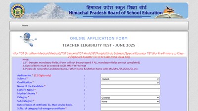 HP TET 2025 June Session Registration Begins at hpbose.org, Apply by April 30