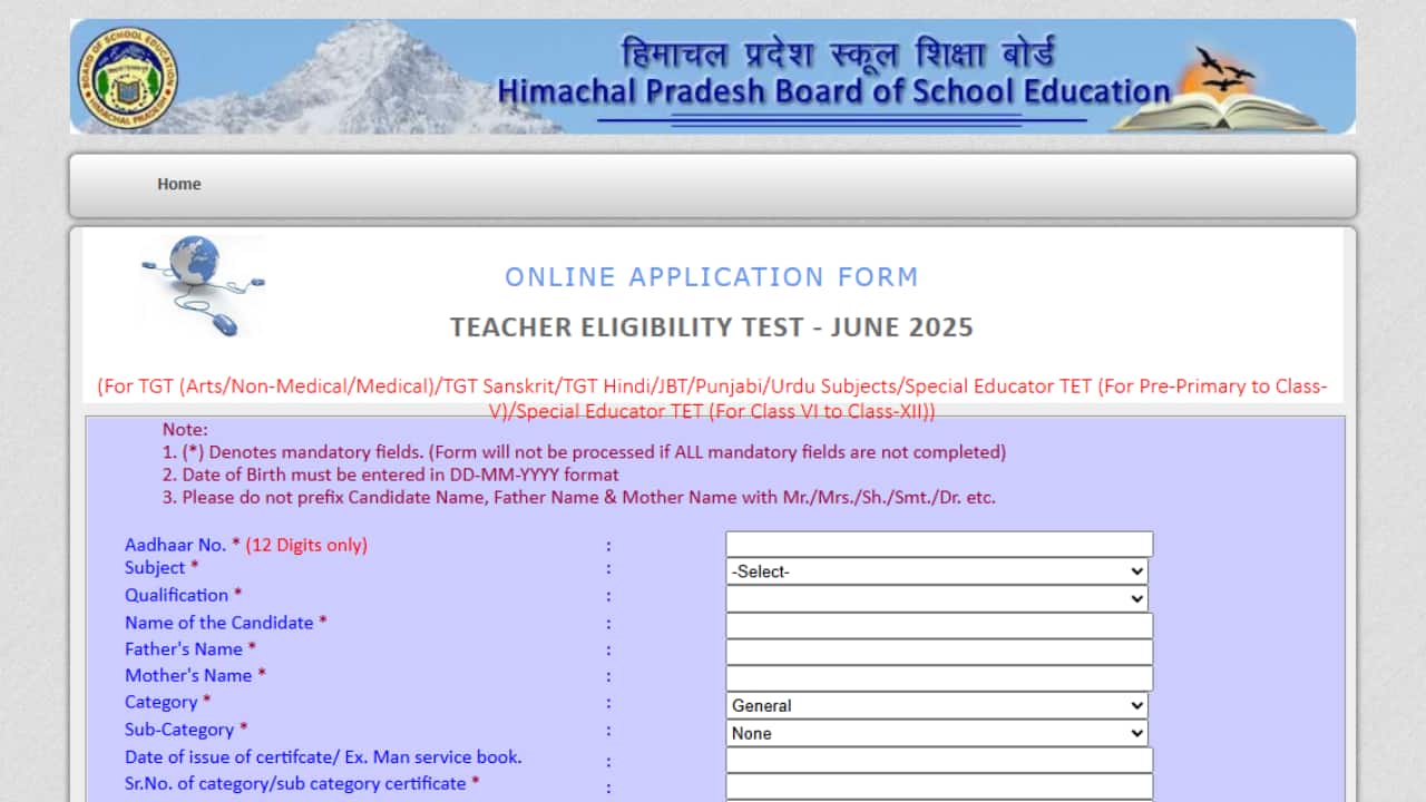 HP TET 2025 June Session Registration Begins at hpbose.org, Apply by April 30 HP TET 2025 June Session Registration Begins at hpbose.org, Apply by April 30