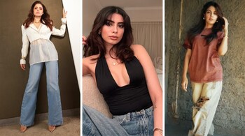 Bollywood celebrities like Nushrratt Bharuccha Khushi Kapoor, Rhea Chakraborty and many others have been elevating their denim game, turning jeans into a high-fashion statement that blends comfort with glamour (Images: @nushrrattbharuccha, @khushikapoor, @rhea_chakraborty/Instagram)