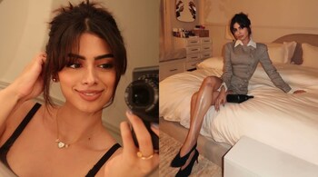 In the first few photos, Khushi is seen wearing a pendant with the initials, V and K, confirming their relationship.