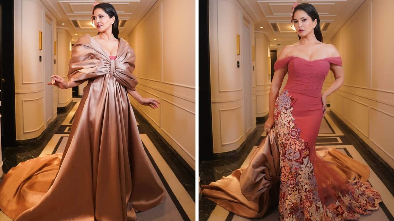 Sunny Leone steals the show with a glamorous double reveal moment on the runway