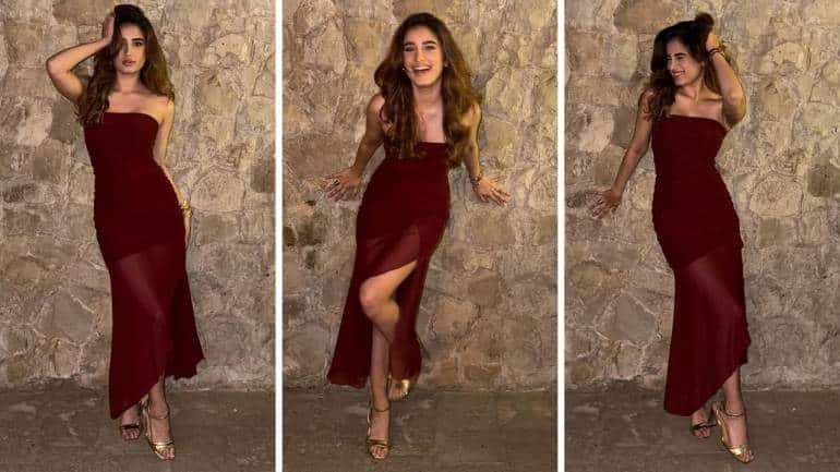 Rasha Thadani in purple dress (Images: @rashathadani/Instagram)