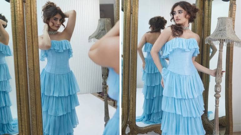 Rasha thadani in blue dress (Images: @rashathadani/Instagram)