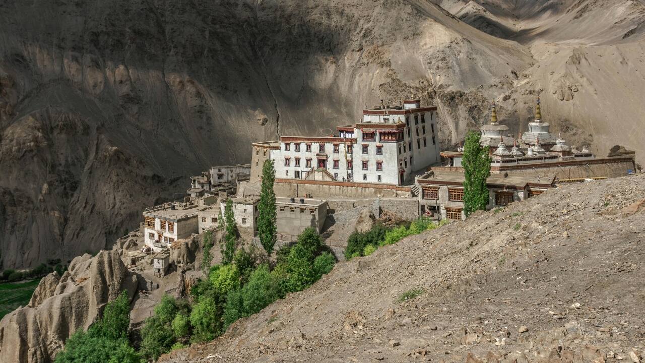10. Alchi – Art, Silence, and a Thousand-Year-Old Monastery Tucked away near the Indus River, Alchi is home to Ladakh’s oldest monastery, dating back to the 11th century. Its exquisite murals, quiet lanes, and meditative vibe make it a soulful detour from Ladakh’s rugged chaos. Time slows down here—and so should you. (Image: Canva) 10. Alchi – Art, Silence, and a Thousand-Year-Old Monastery Tucked away near the Indus River, Alchi is home to Ladakh’s oldest monastery, dating back to the 11th century. Its exquisite murals, quiet lanes, and meditative vibe make it a soulful detour from Ladakh’s rugged chaos. Time slows down here—and so should you. (Image: Canva)