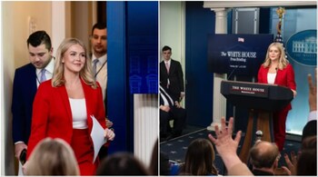 Last week, Karoline Leavitt made headlines after social media users found out that one of the dresses she wore to a press briefing was manufactured in China and was available for sale on Chinese websites. (Image credit: @karolineleavitt/Instagram)