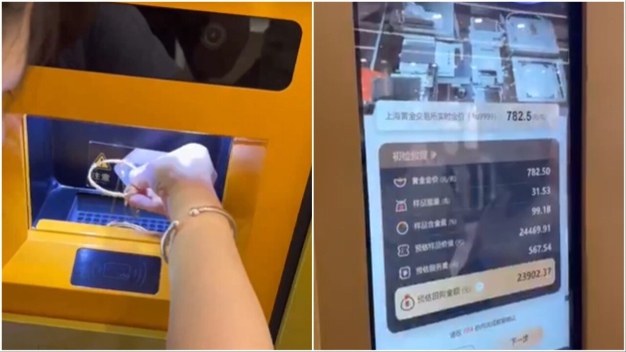 China installs gold ATM that verifies purity, credits amount in bank  account in 30 minutes. Watch