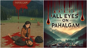 Viral AI-generated images that have been doing rounds on social media along with 'All eyes on Pahalgam' hashtag.