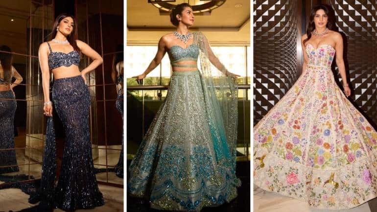 Priyanka Chopra designer lehengas (Images: @priyankachopra/Instagram)