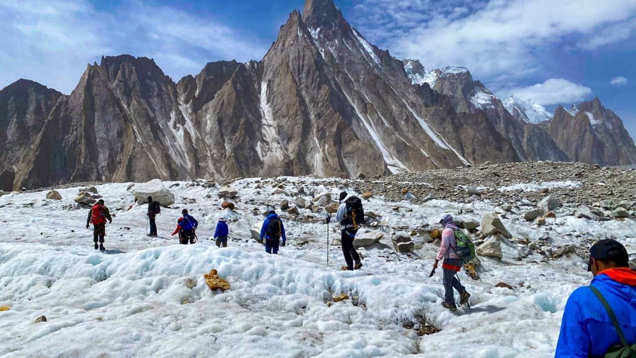 Mountaineers during a trek to Camp 3 at the Siachen Glacier (Fil Image: PTI)