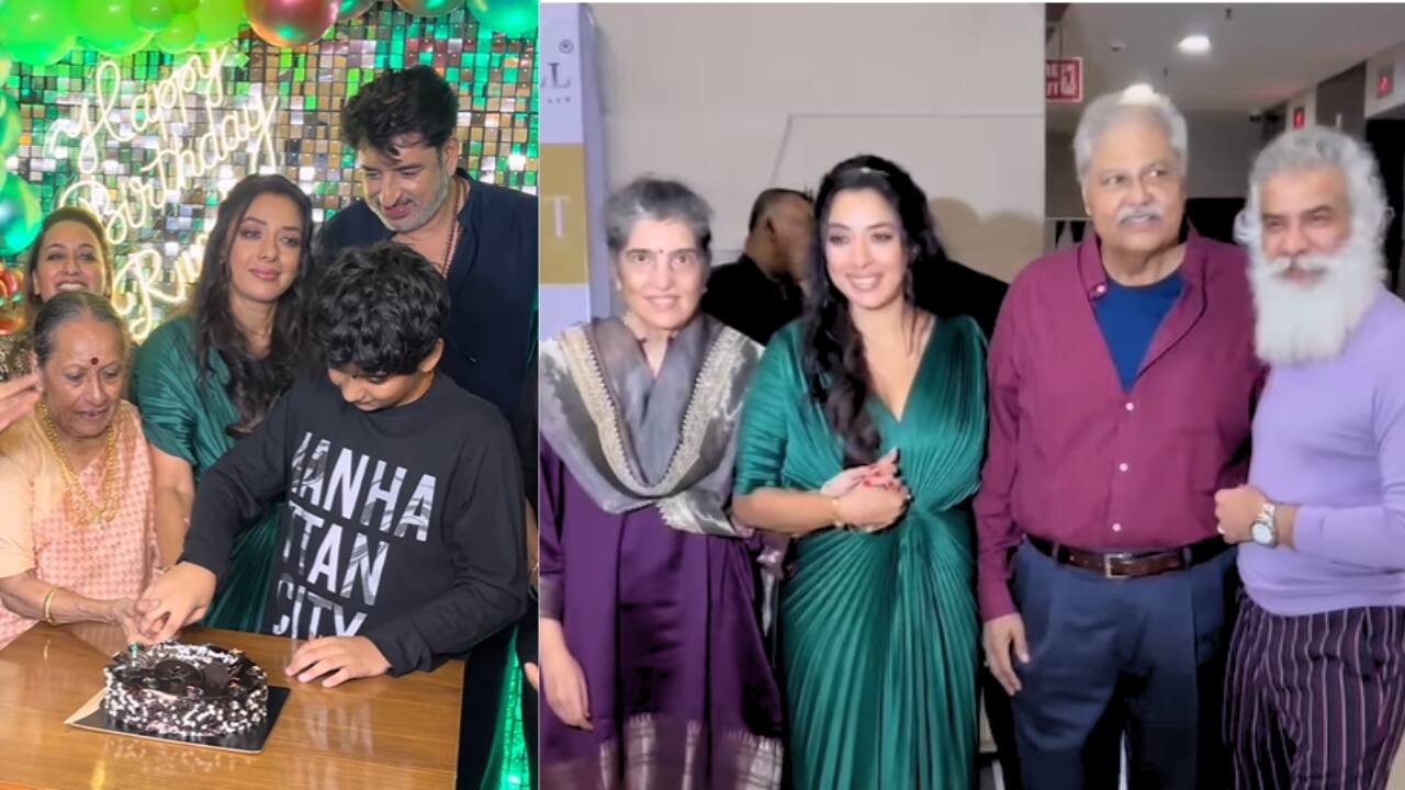 Anupamaa's Rupali Ganguly throws a star-studded post-birthday celebration, cuts cake with paps, watch video