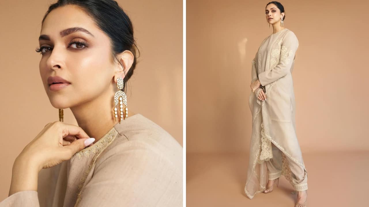 Deepika Padukone is a true beauty in a beige kurta set worth Rs 1.5 lakh
