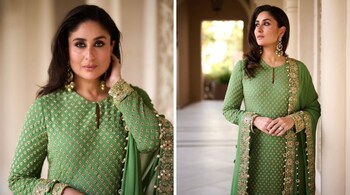 Kareena Kapoor Khan elegantly carried her dupatta, beautified with a matching border, draped over one shoulder and tucked on the opposite arm (Images: @arpitamehtaofficial/Instagram)