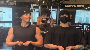 BTS V and others serve major gym goals